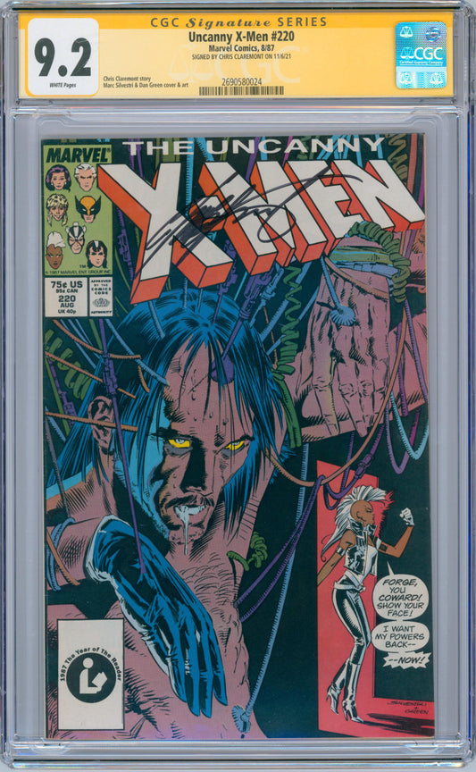 Uncanny X-Men #220 9.2 CGC Signed by Chris Claremont