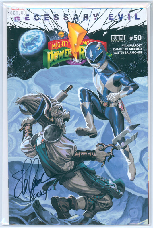 Mighty Morphin Power Rangers #50 Blue Ranger Ed. Raw Comic Signed Steve Cardenas