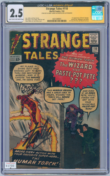 Strange Tales #110 2.5 CGC Signed Stan Lee & Larry Lieber 1st App Doctor Strange