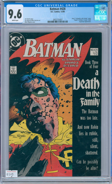 Batman #428 9.6 CGC "A Death in the Family" Part 3