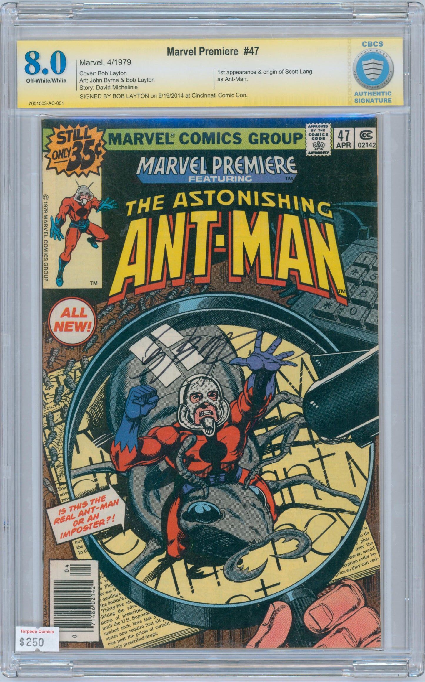 Marvel Premiere #47 8.0 CBCS Signed by Bob Layton