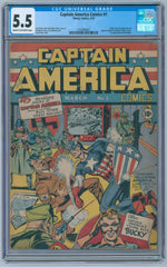 Captain America Comics #1 5.5 CGC 1st App Captain America, Bucky-1st App Red Skull