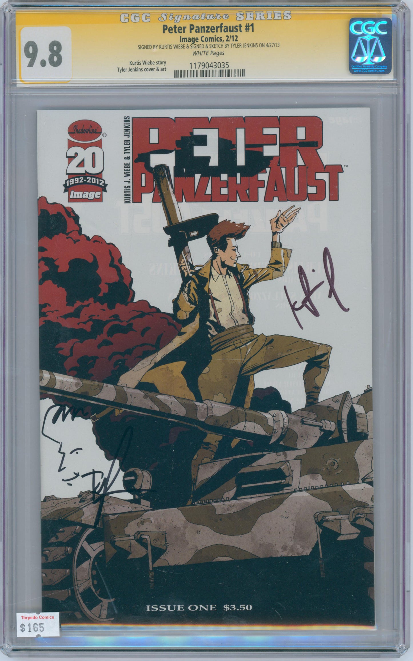 Peter Panzerfaust #1 9.8 CGC Signed Kurtis Wiebe & Sign/Sketch Tyler Jenkins