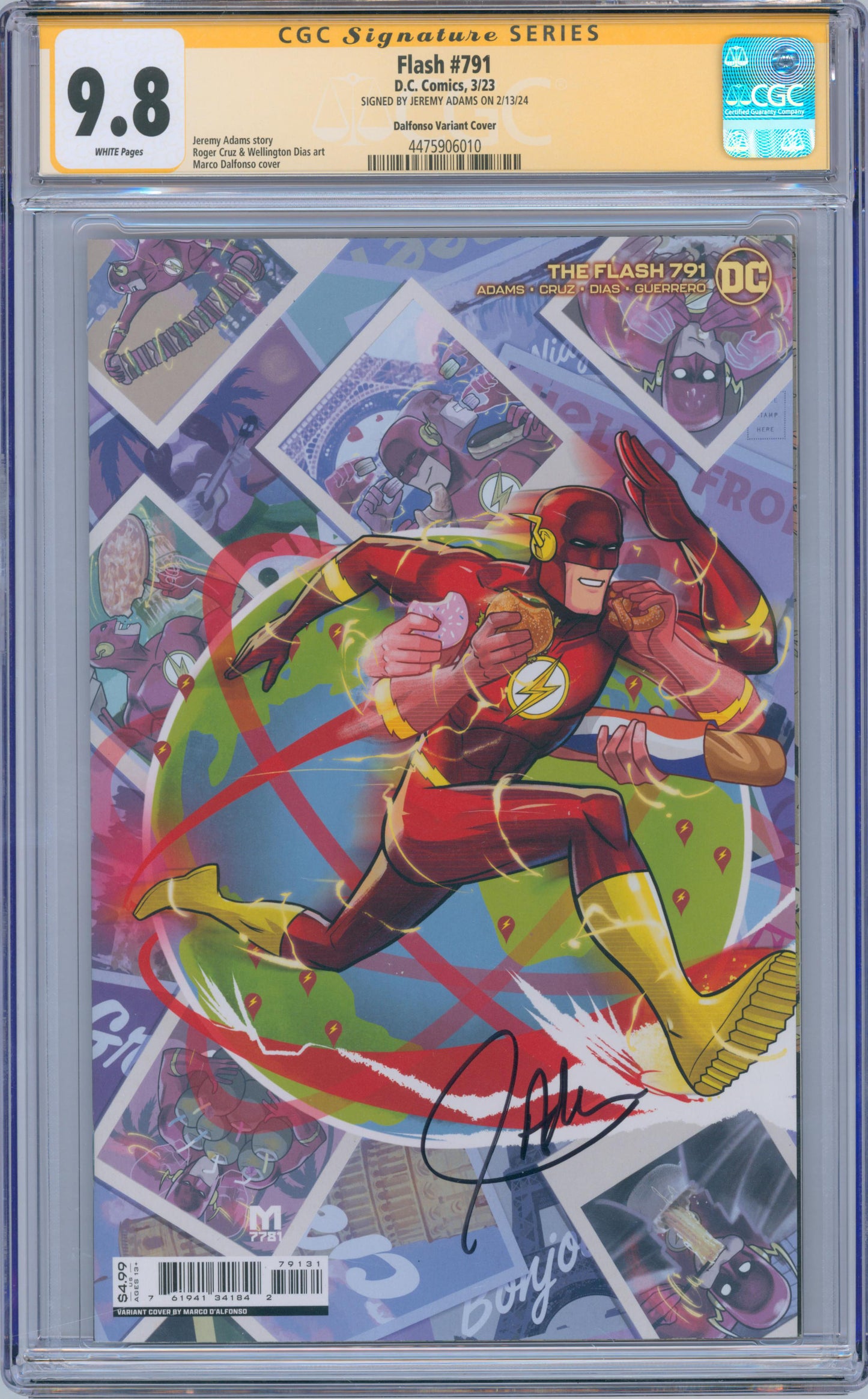 Flash #791 9.8 CGC Dalfonso Variant Cover Signed by Jeremy Adams