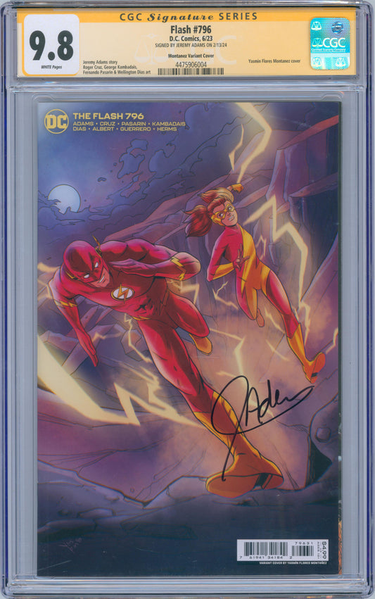 Flash #796 9.8 CGC Montanez Variant Cover Signed by Jeremy Adams