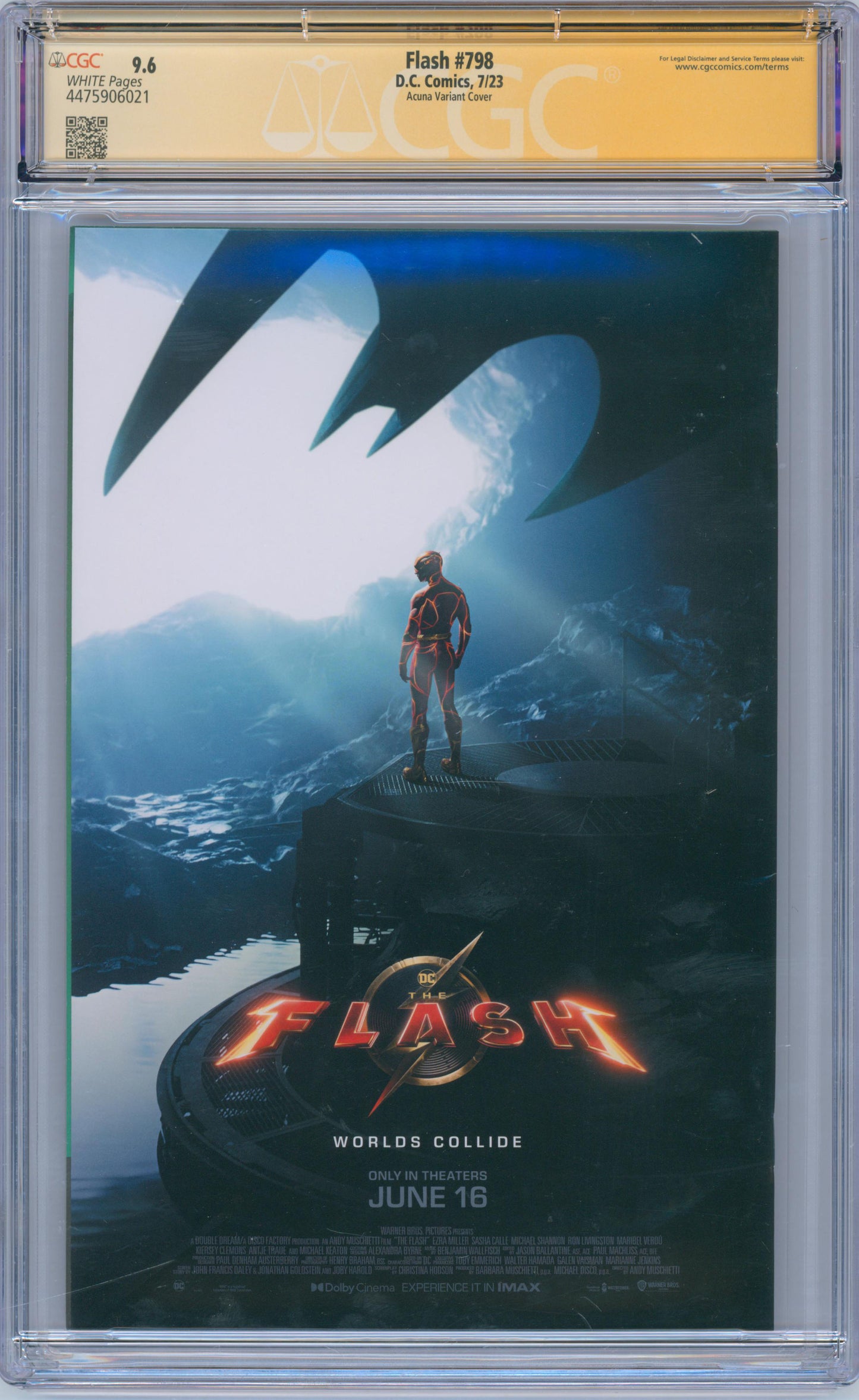 Flash #798 9.6 CGC Acuna Variant Cover Signed by Jeremy Adams