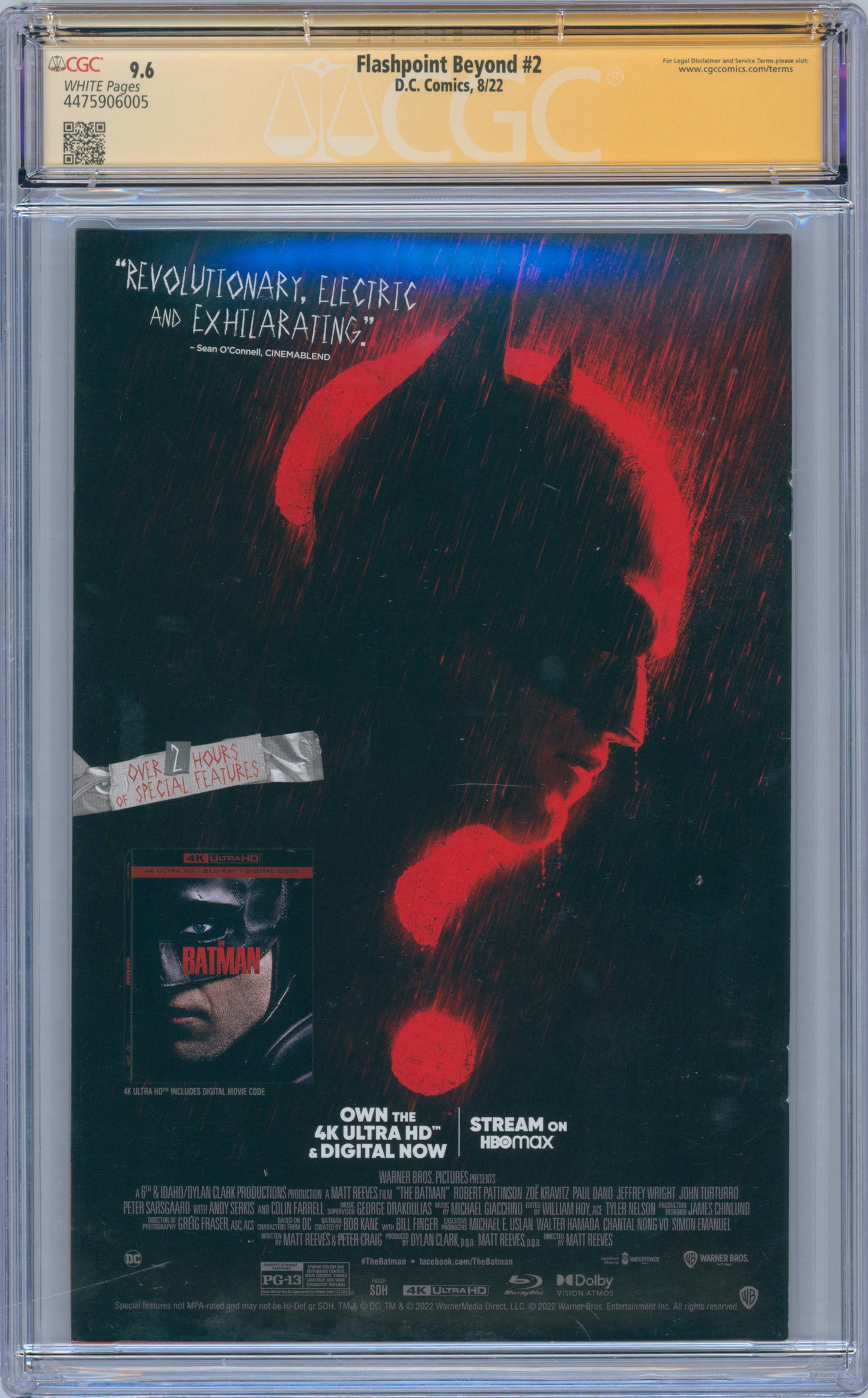 Flashpoint Beyond #2 9.6 CGC Signed by Jeremy Adams