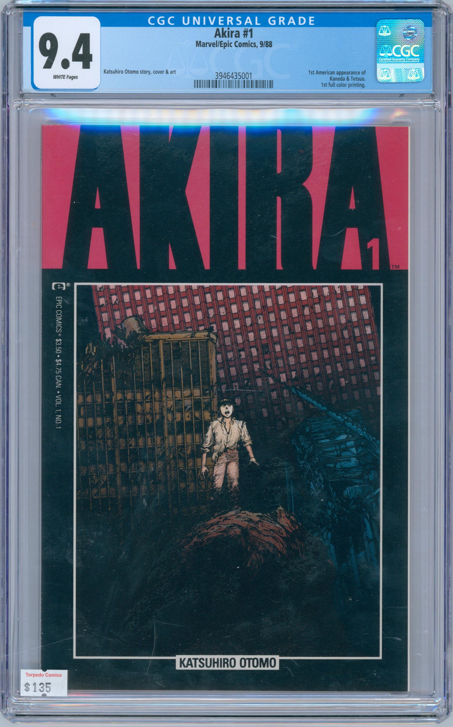 Akira #1 9.4 CGC 1st American Appearance of Kaneda & Tetsuo