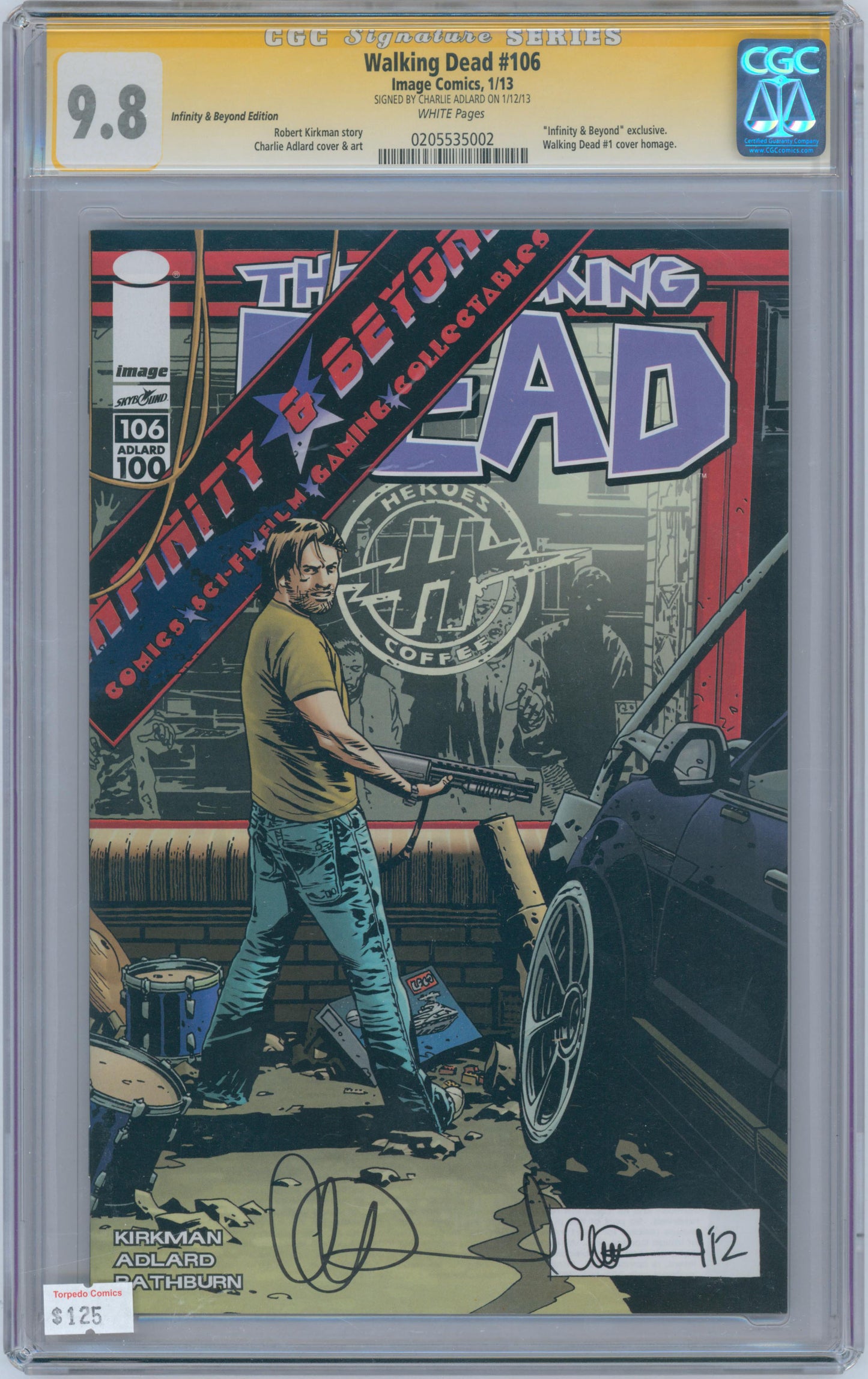 Walking Dead #106 9.8 CGC Infinity & Beyond Edition Signed by Charlie Adlard