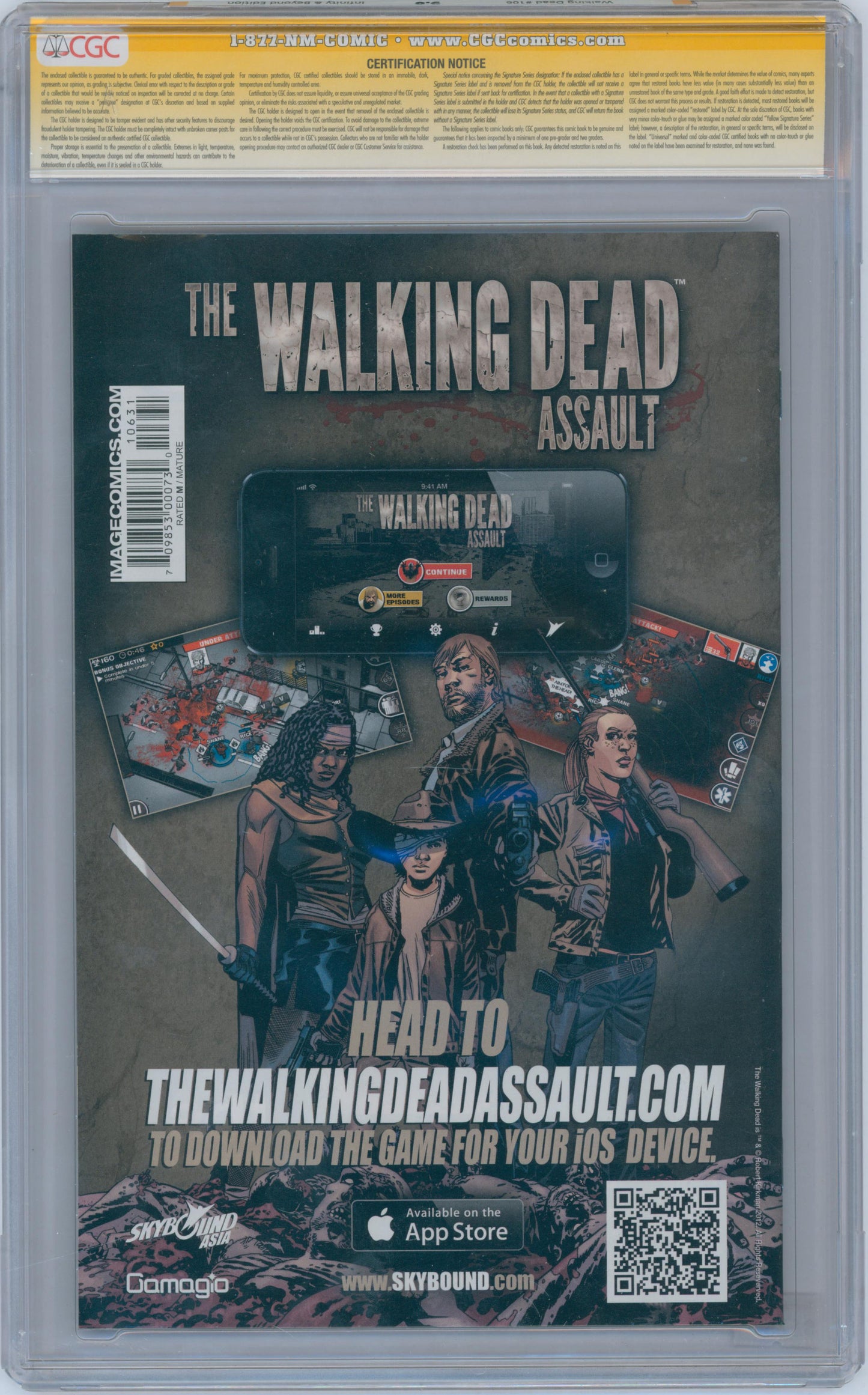 Walking Dead #106 9.8 CGC Infinity & Beyond Edition Signed by Charlie Adlard