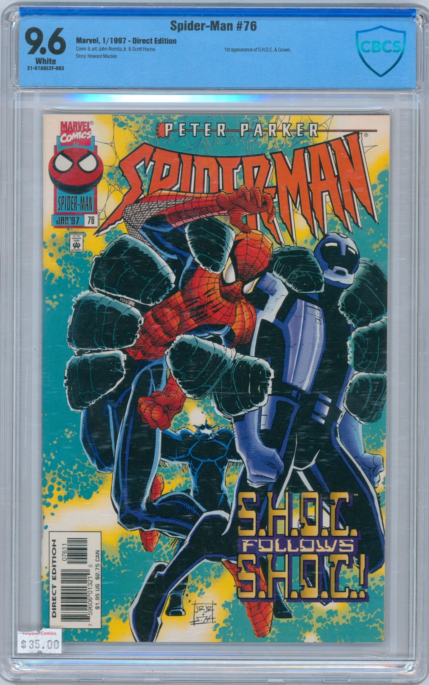 Spider-Man #76 9.6 CBCS 1st Appearance of S.H.O.C. & Crown