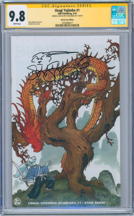 Usagi Yojimbo #1 CGC (2019) Heroes Con Edition Signed & Sketch by Stan Sakai