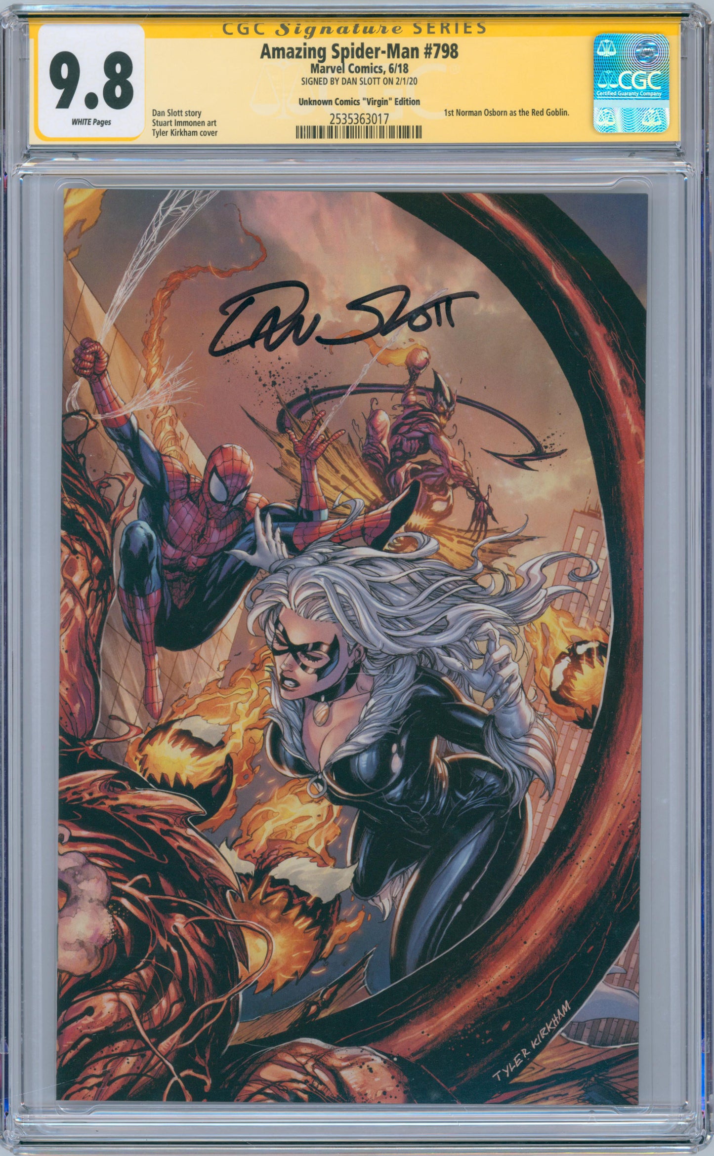 Amazing Spider-Man #798 9.8 CGC Unknown Comics "Virgin" Edition Signed Dan Slott