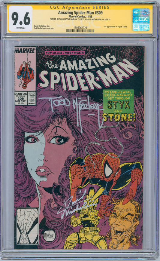 Amazing Spider-Man #309 9.6 CGC Signed by Todd McFarlane & David Michelinie