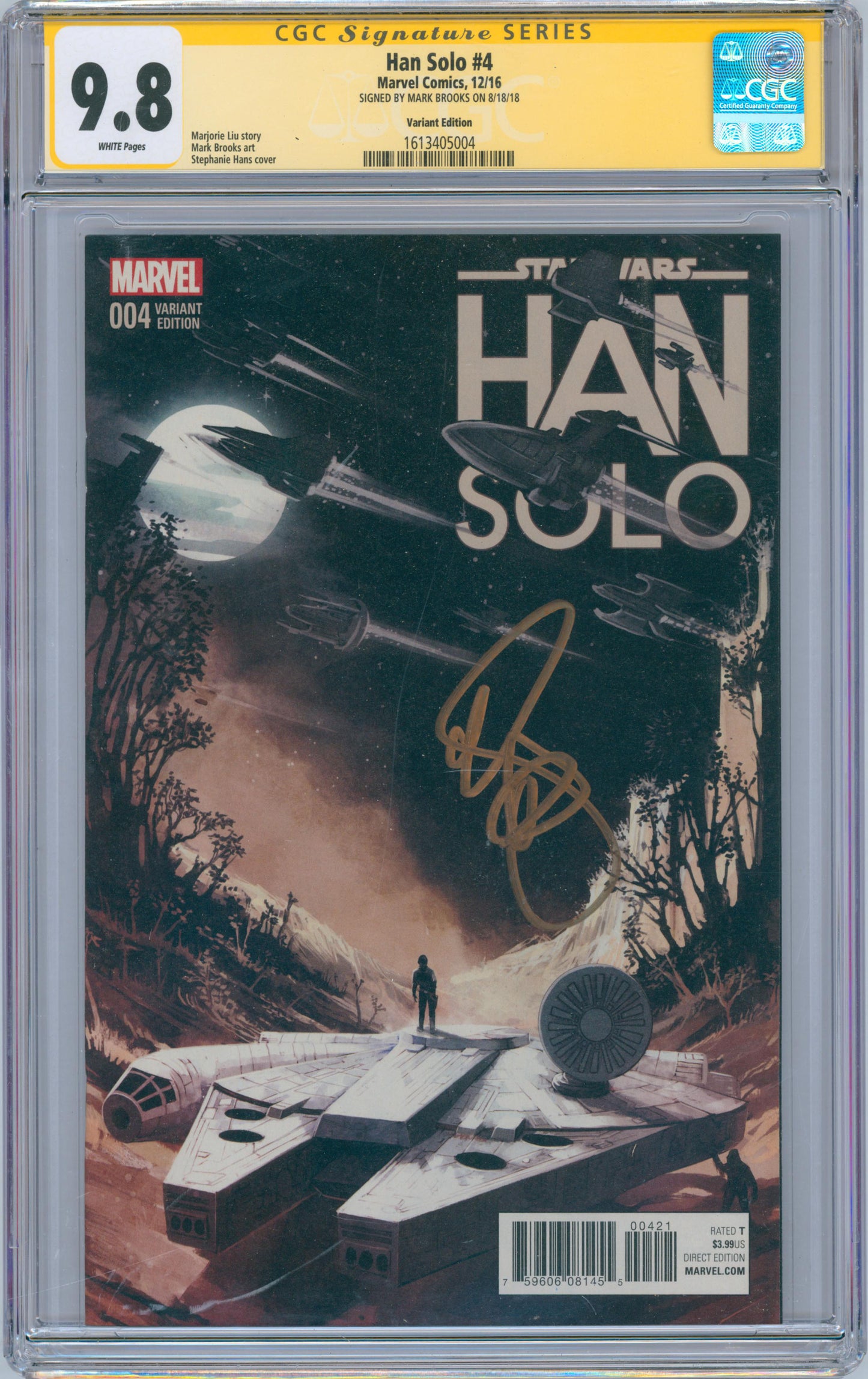 Han Solo #4 9.8 CGC Variant Edition Signed by Mark Brooks