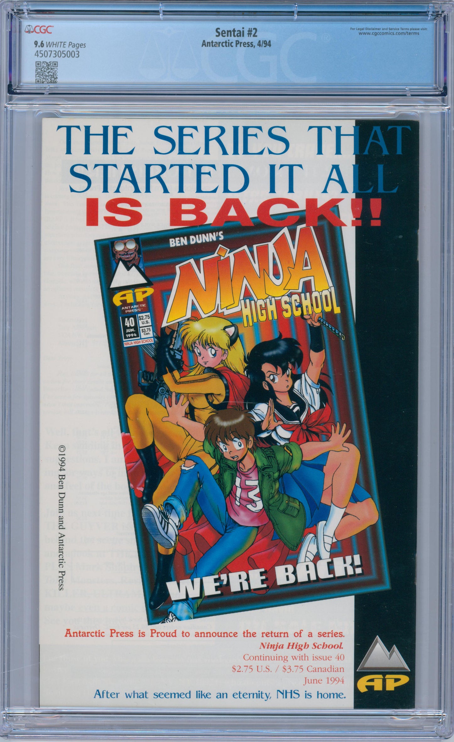 Sentai #2 9.6 CGC