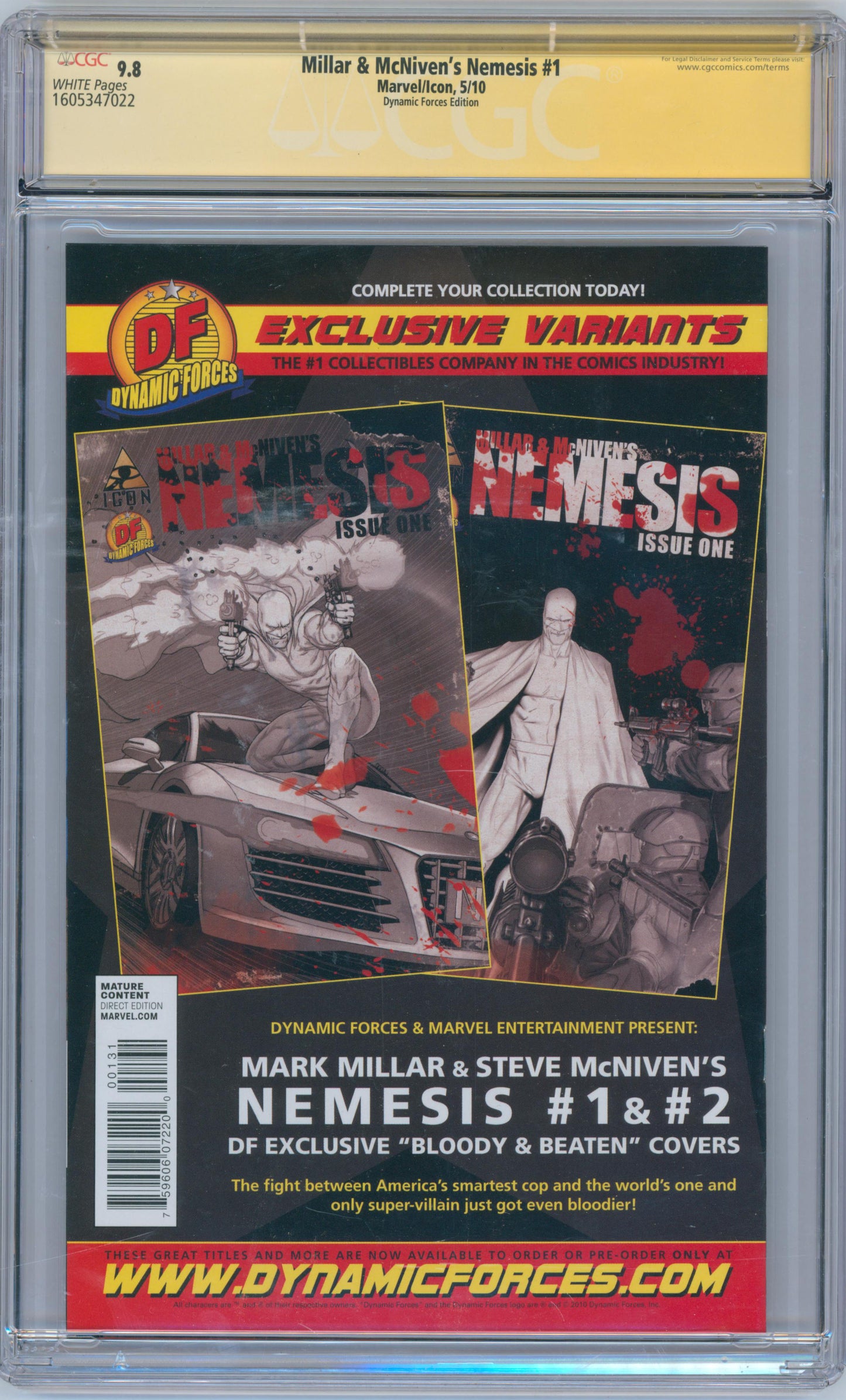 Millar & McNiven's Nemesis #1 9.8 CGC Dynamic Forces Ed. Signed Steve McNiven