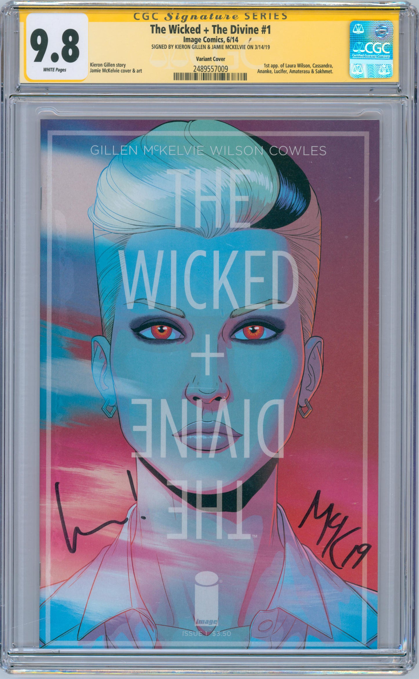 The Wicked + The Divine #1 9.8 CGC Variant Signed Kieron Gillen & Jamie McKelvie