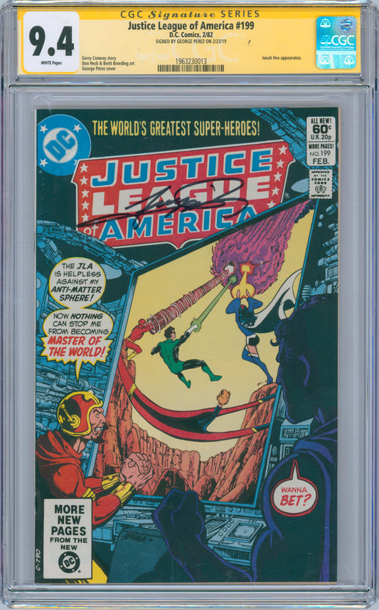 Justice League Of America #199 9.4 CGC Signed by George Perez