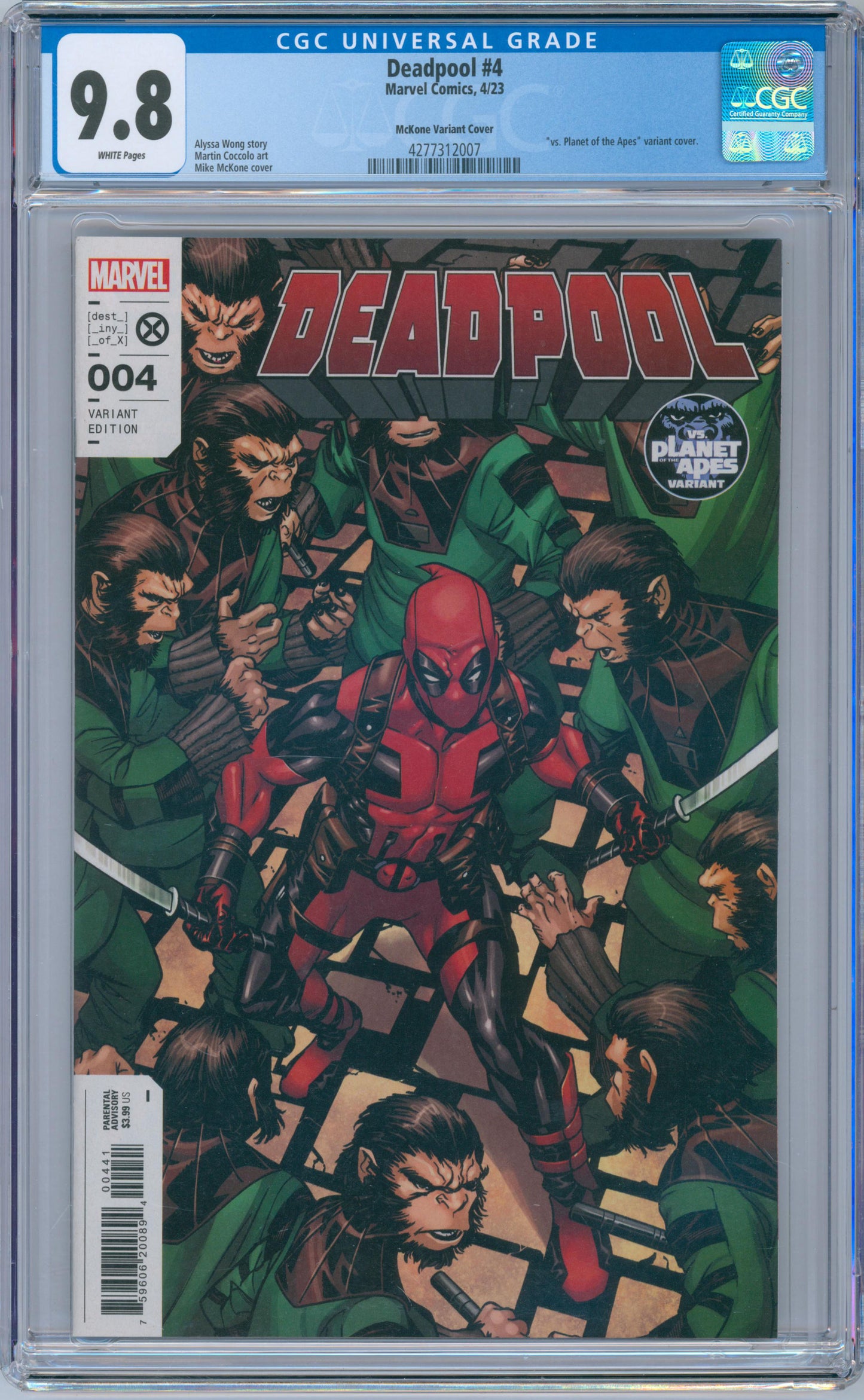 Deadpool #4 9.8 CGC McKone Variant Cover