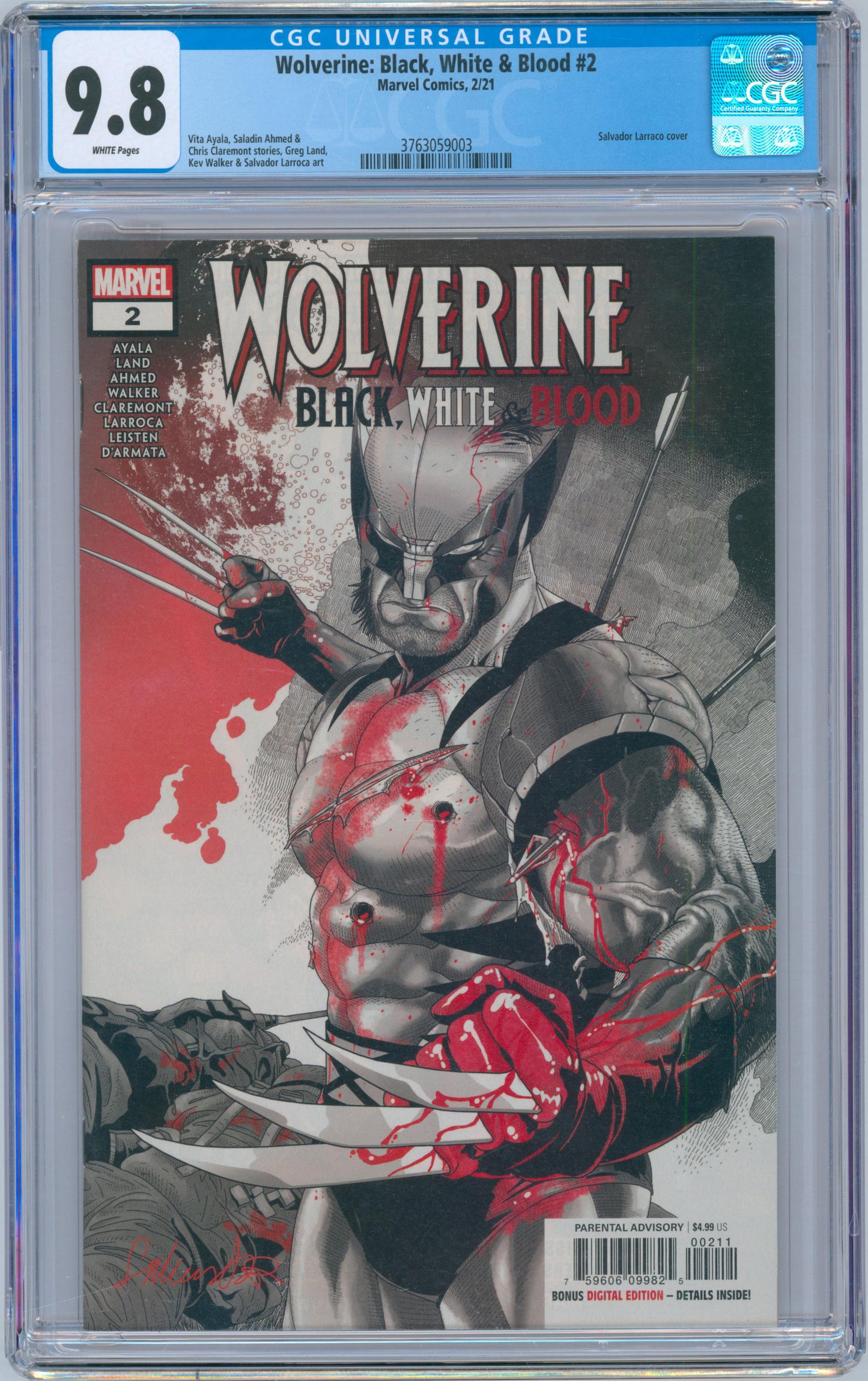 Wolverine: Black, White & Blood #2 9.8 CGC