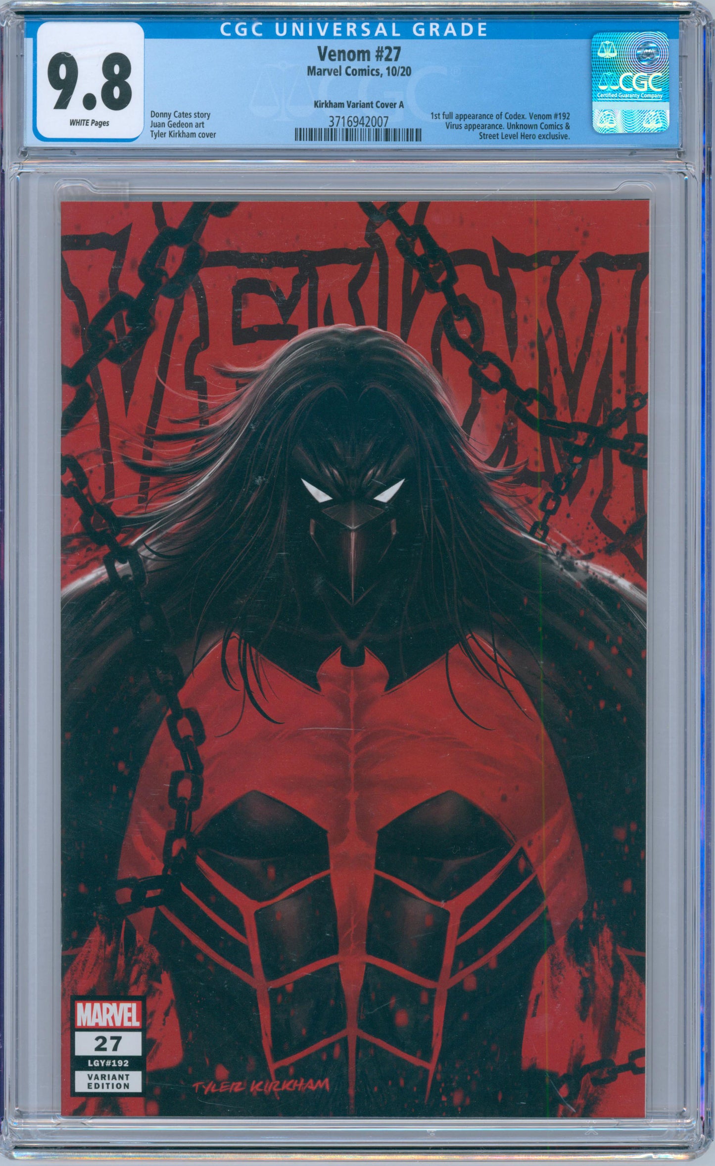 Venom #27 9.8 CGC Kirkham Variant Cover A 1st Full Appearance of Codex