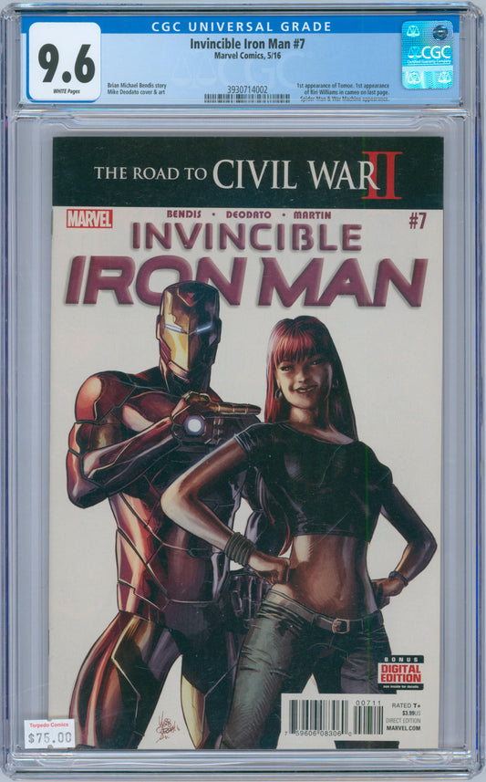 Invincible Iron Man #7 9.6 CGC 1st App. Tomoe 1st App Riri Williams in Cameo