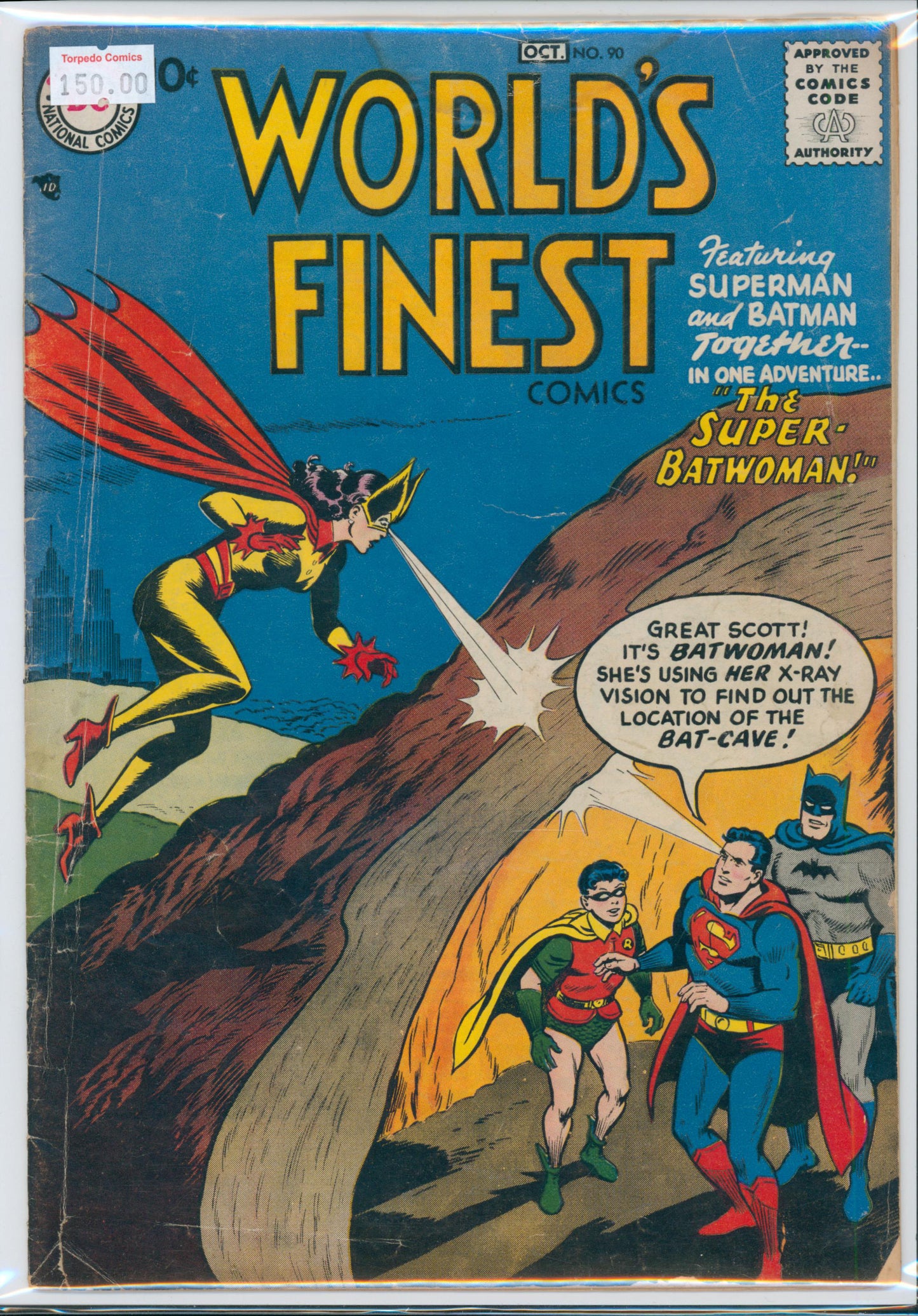 World's Finest Comics #90 3.0 GD/VG Raw Comic (1957) (H20 Damage)