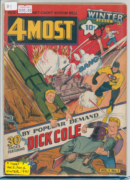 4Most Vol. 1 No. 1 3.0 GD/VG Raw Comic (1942) (Tape on inside staples)