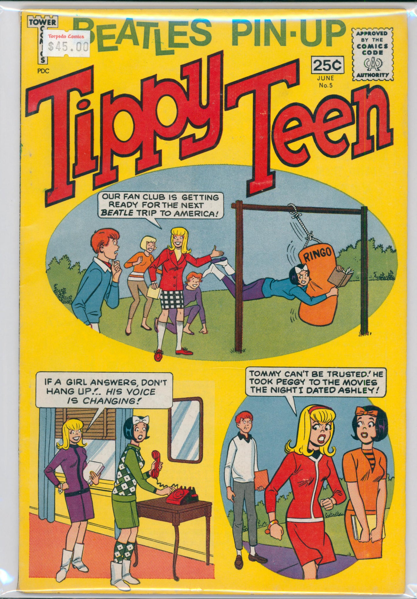 Beatles Pin-Up Tippy Teen #5 6.0 FN Raw Comic