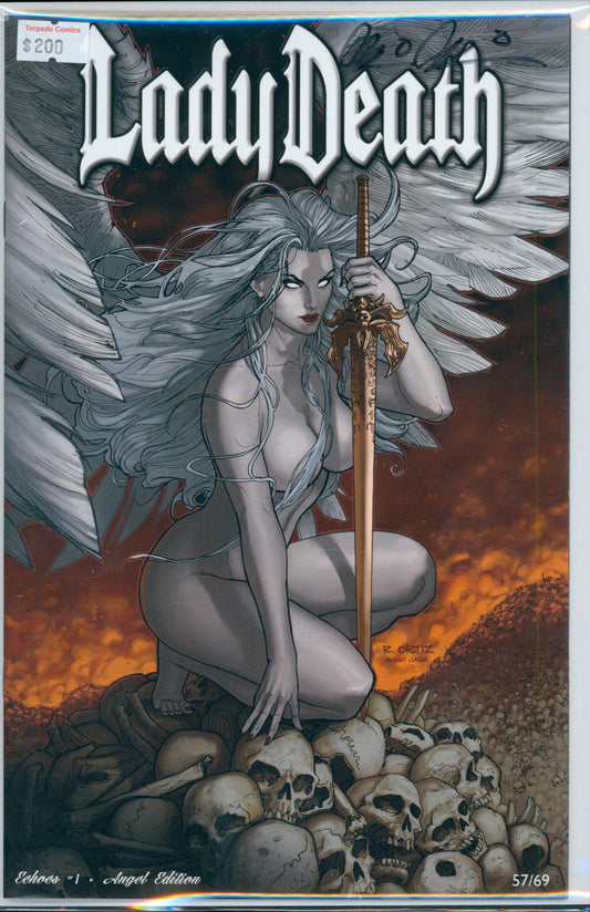 Lady Death Echoes #1 Angel Edition 9.4 NM Raw Comic Signed Brian Pulido #57/69