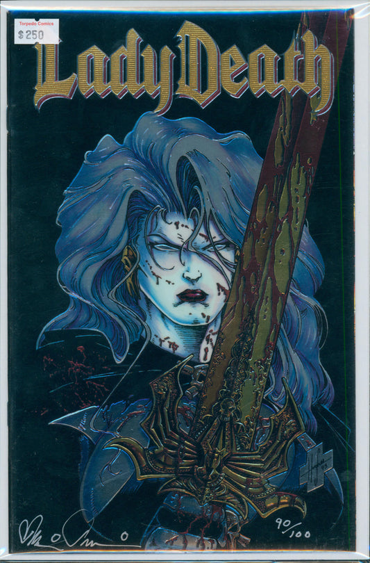 Lady Death #1 Creator File Copy 9.2 NM- Raw Comic Signed Brian Pulido #90/100