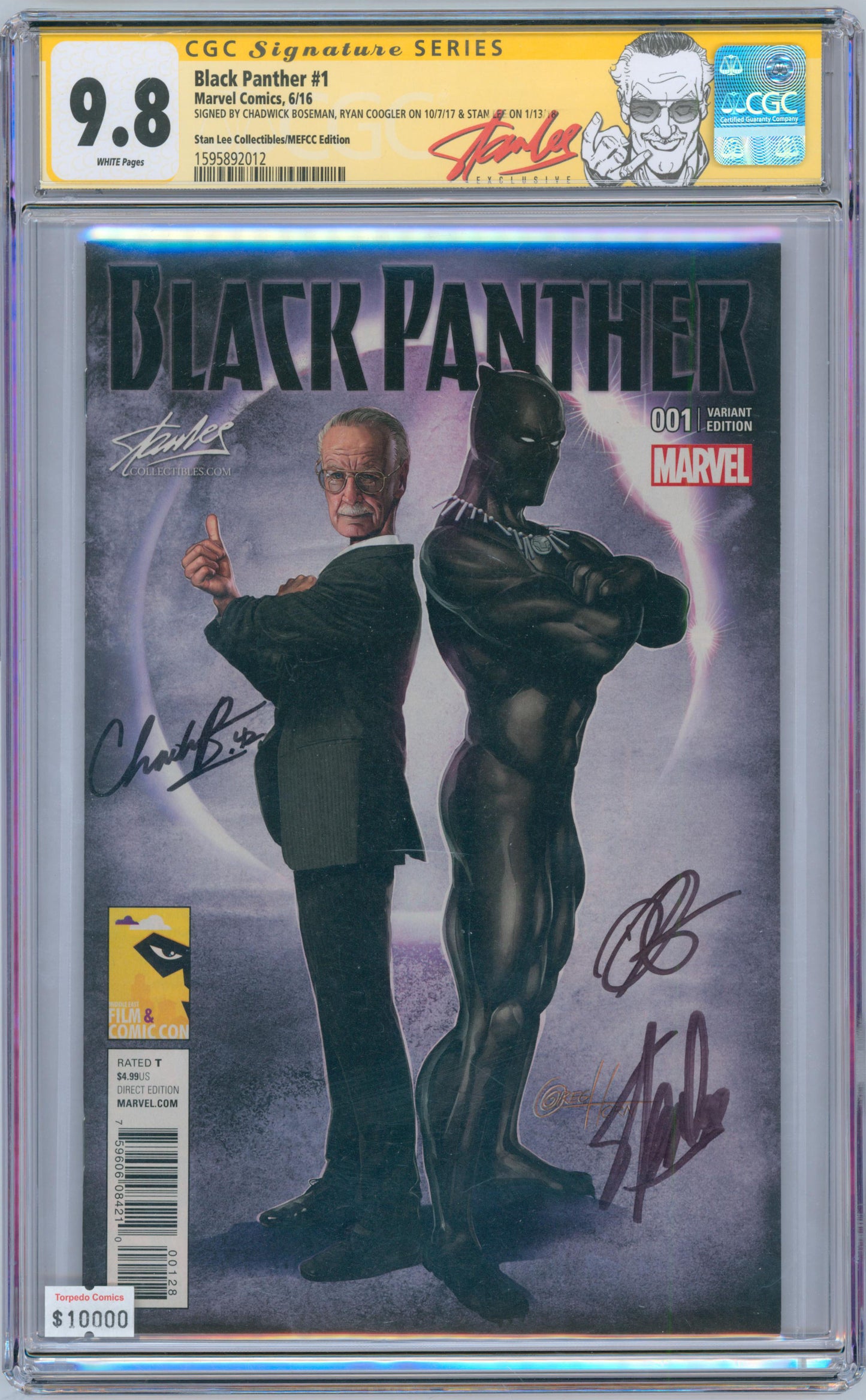 Black Panther #1 9.8 Sig. by Chadwick Boseman, Ryan Coogler, Stan Lee