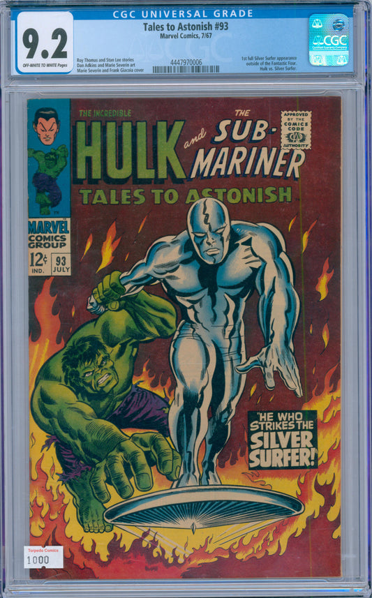 Tales to Astonish #93 9.2 Hulk vs. Silver Surfer