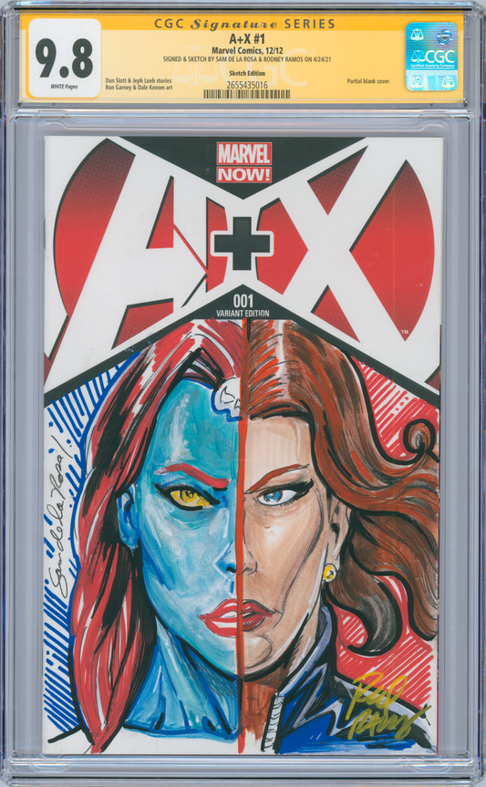 A+X #1 9.8 CGC Signed & Sketched Sam De La Rosa & Rodney Ramos