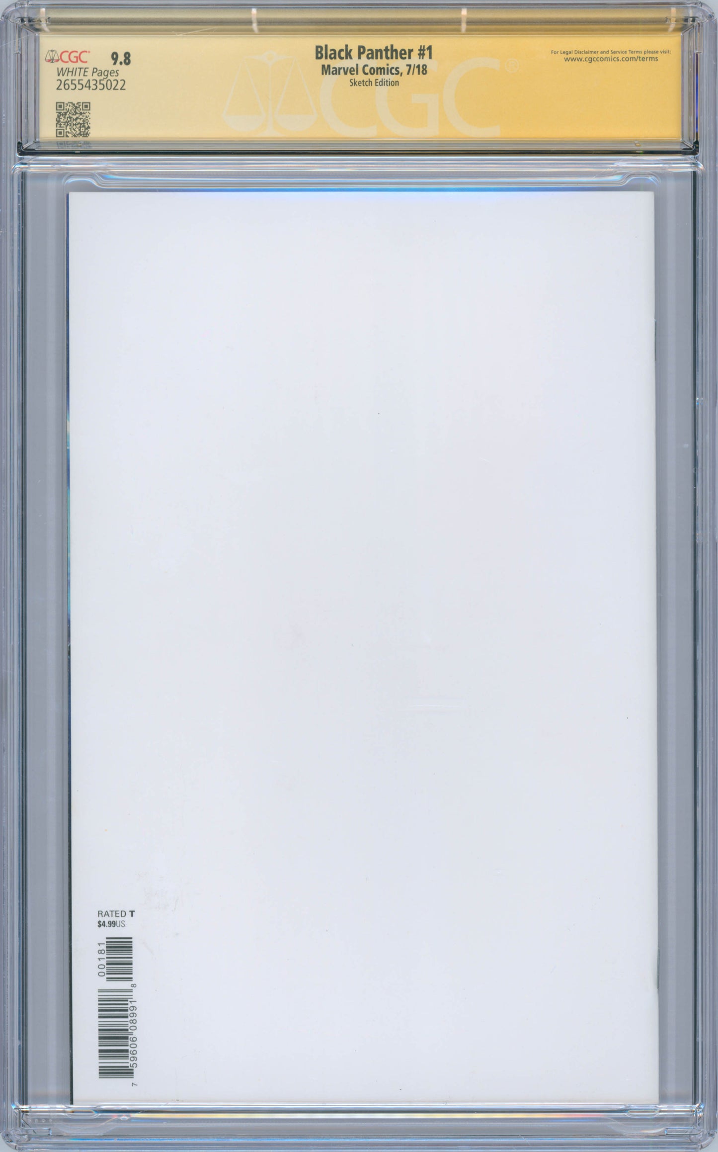 Black Panther #1 9.8 CGC Signed and Sketched Sam De La Rosa & Rodney Ramos