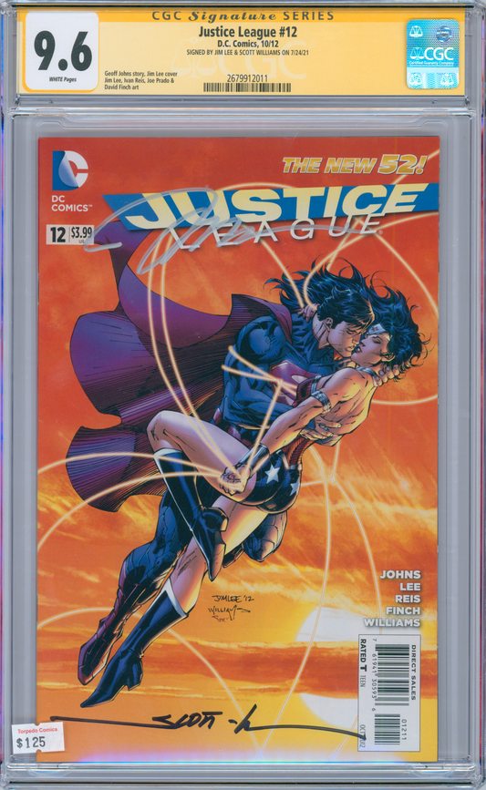 Justice League #12 (2012) CGC 9.6 Signed by Jim Lee & Scott Williams