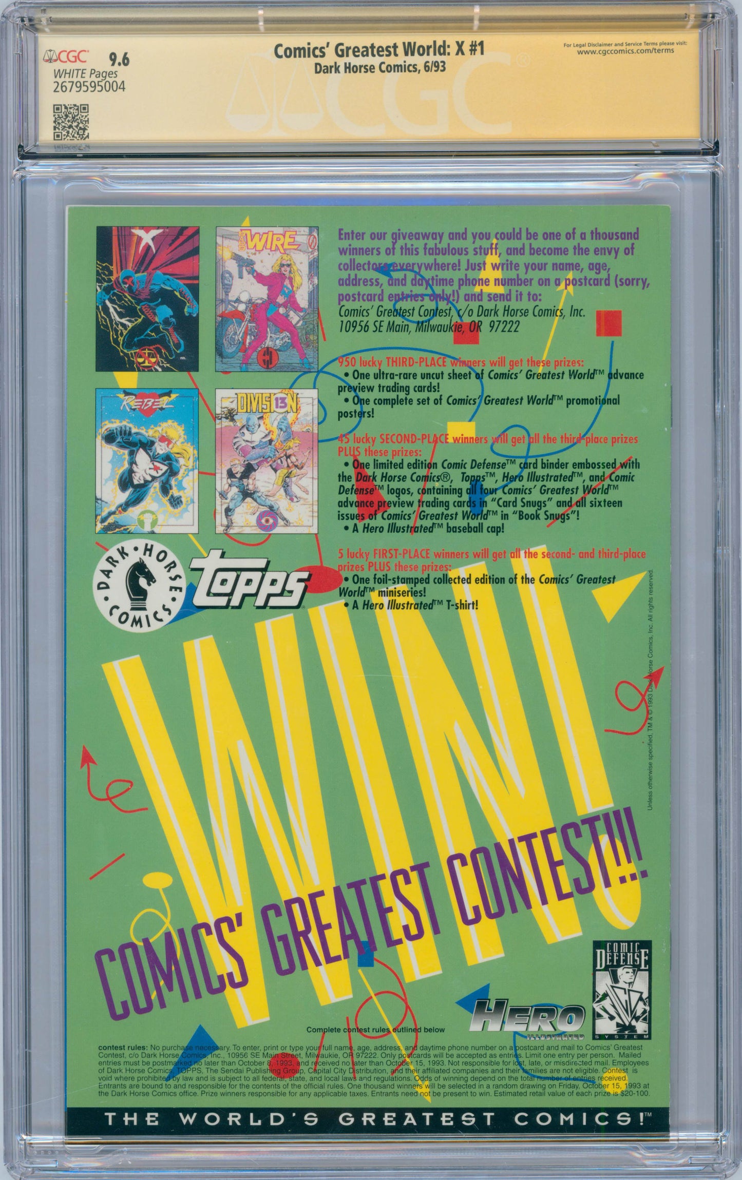 Comics' Greatest World X #1 (1993) CGC 9.6