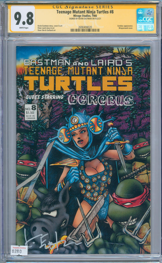 Teenage Mutant Ninja Turtles #8 (1986) CGC 9.8 Sig. Kevin Eastman