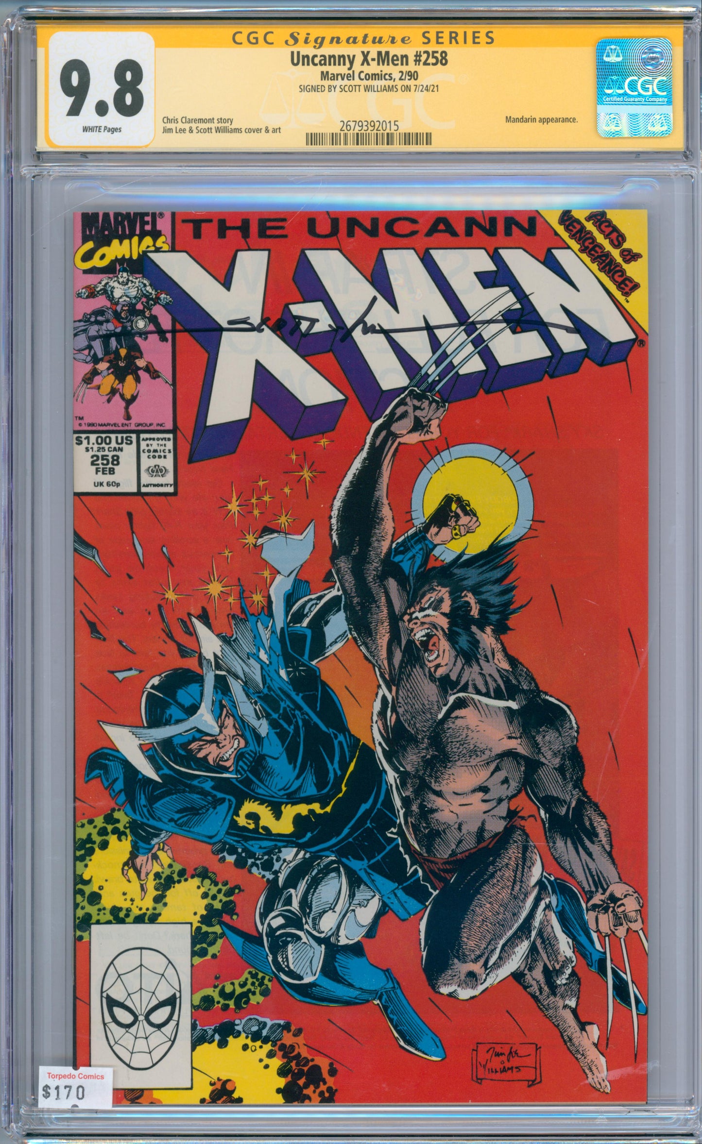 Uncanny X-Men #258 (1990) CGC 9.8 Sig. Scott Williams