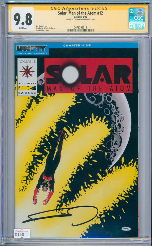 Solar, Man of the Atom #12 (1992) CGC 9.8 Sig. Frank Miller