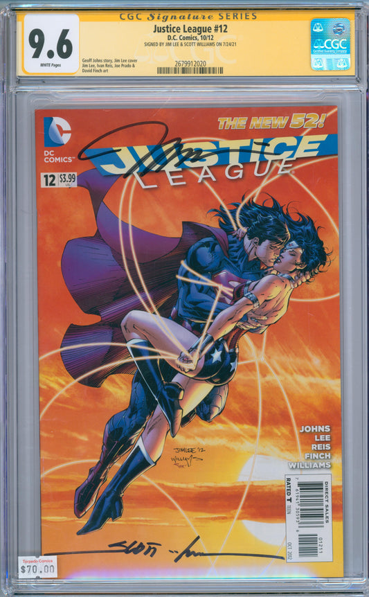 Justice League #12 (2012) CGC 9.6 2x Sig. Jim Lee & Scott Williams