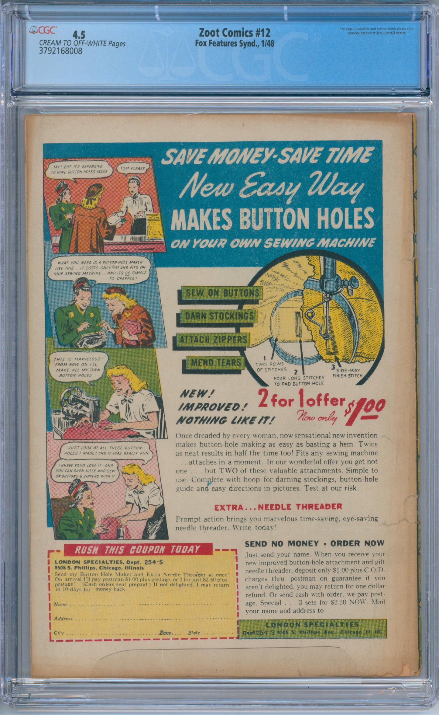Zoot Comics #12 (1948) CGC 4.5