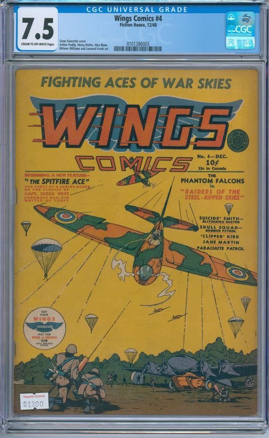 Wings Comics #4 (1940) CGC 7.5