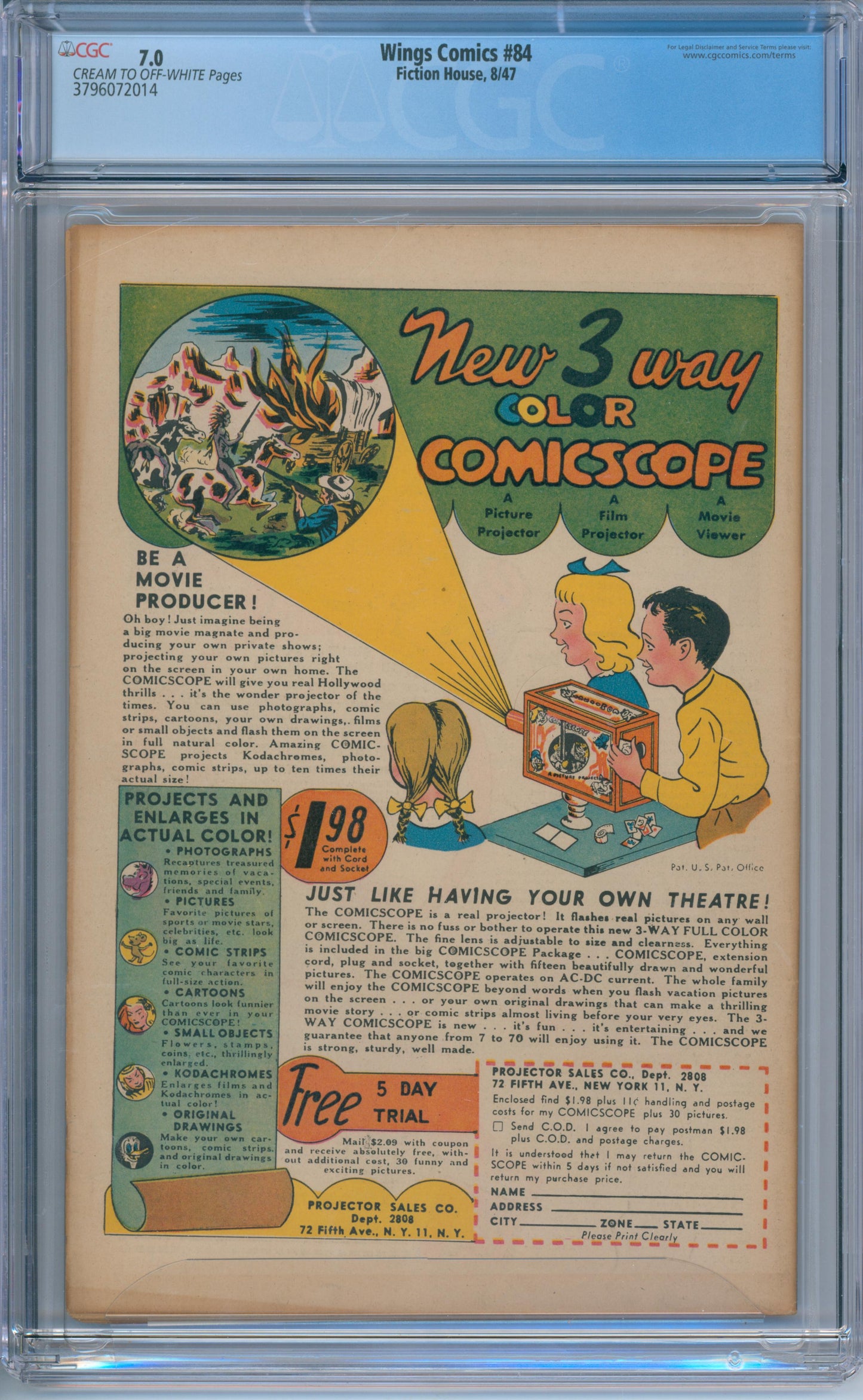 Wings Comics #84 (1947) CGC 7.0
