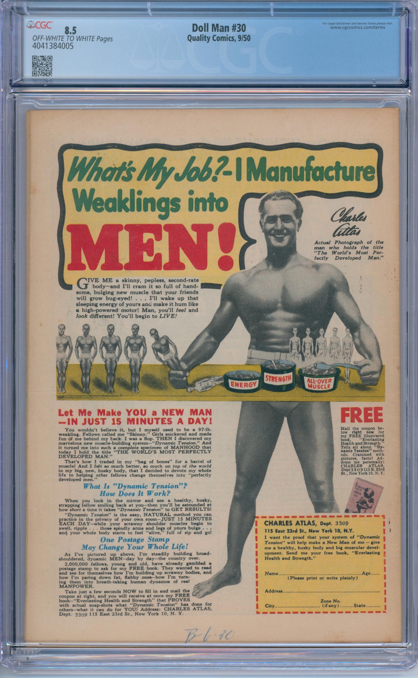 Doll Man #30 (1950) CGC 8.5