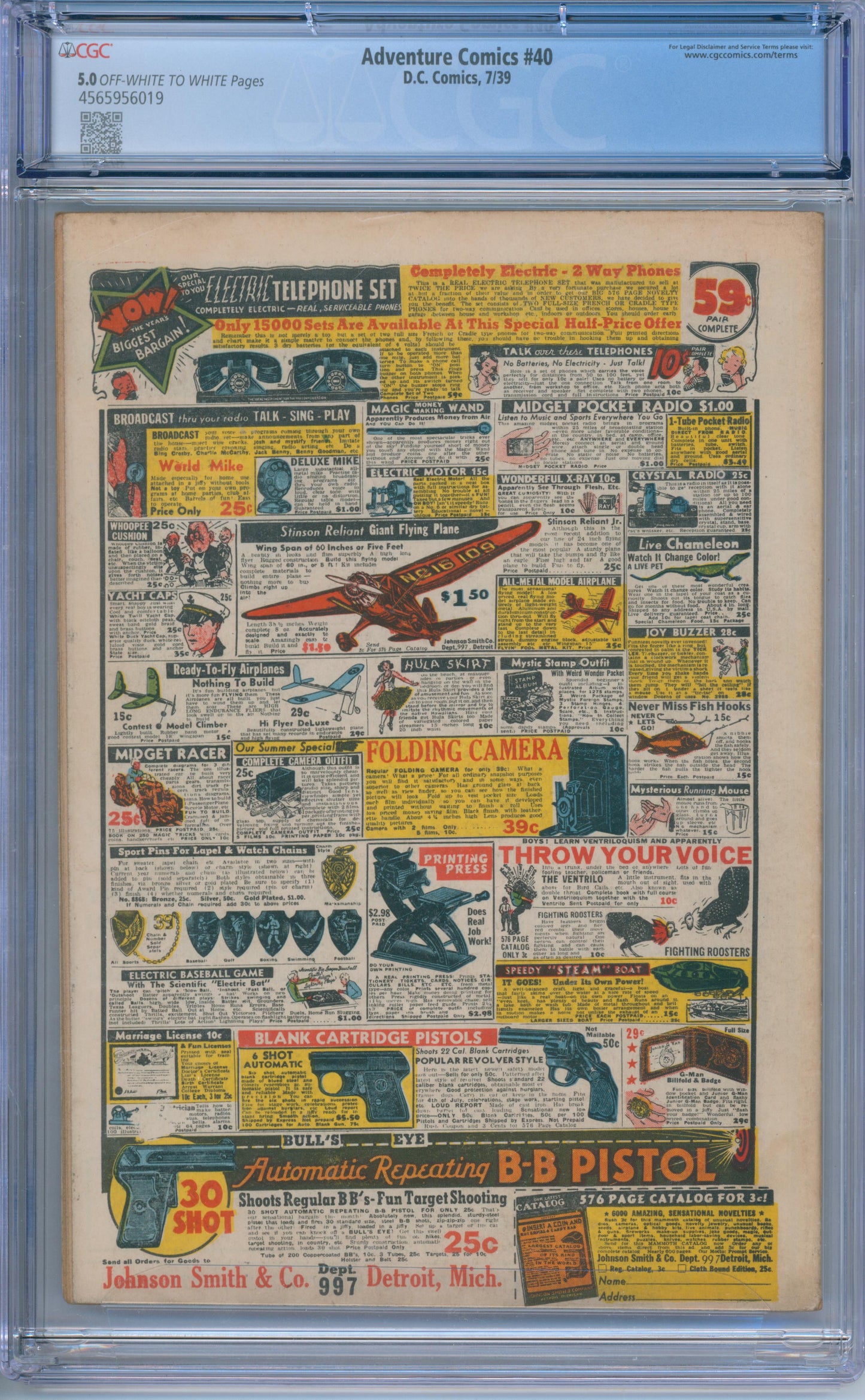 Adventure Comics #40 (1939) CGC 5.0