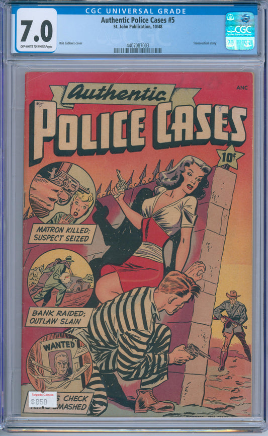 Authentic Police Cases #5 (1948) CGC 7.0