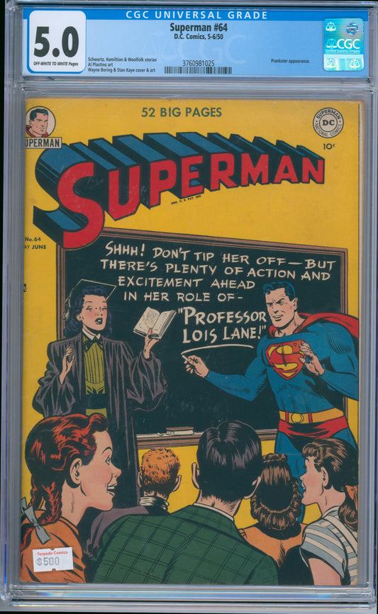 Superman #64 (1950) CGC 5.0
