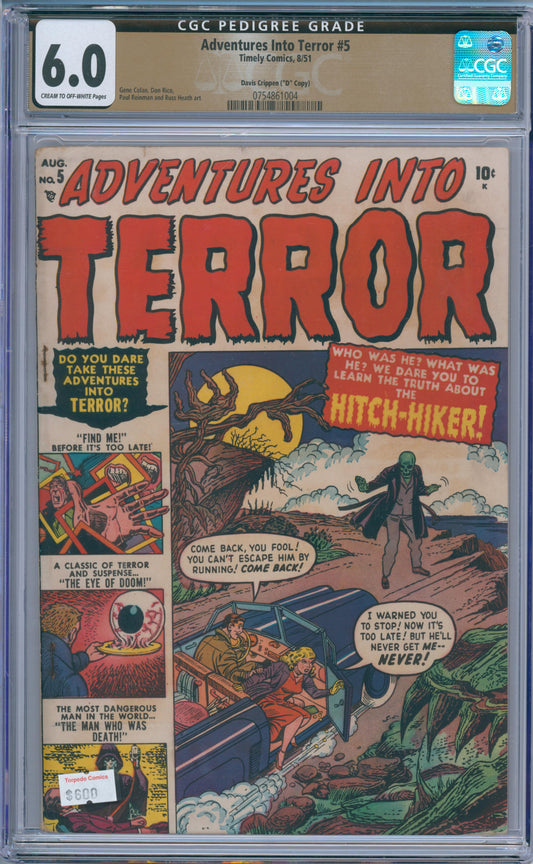 Adventures Into Terror #5 (1951) Pedigree CGC 6.0